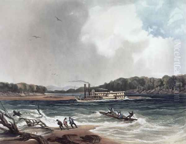 The Steamer Yellow-Stone on the 19th April 1833, plate 4 from volume 2 of `Travels in the Interior of North America, 1832-34', 1844 - view 1