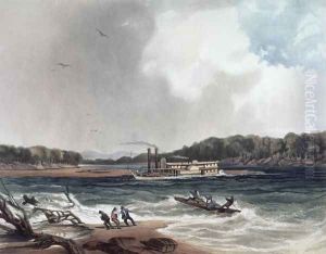 The Steamer Yellow-Stone on the 19th April 1833, plate 4 from volume 2 of `Travels in the Interior of North America, 1832-34', 1844