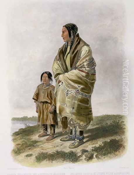 Dacota Woman and Assiniboin Girl, plate 9 from volume 2 of `Travels in the Interior of North America' - view 1