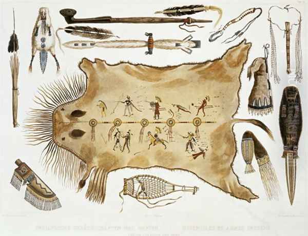 Indian Utensils and Arms, plate 21 from Volume 2 of 'Travels in the Interior of North America' 1844 - view 1