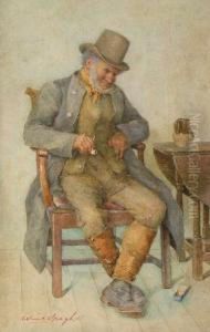 Man With Pipe by William, Sir Wright