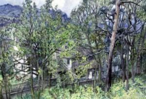 Houses Viewed Through Trees by Isabel Wrightson