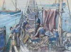 Fishing Boat In The Harbour by Isabel Wrightson