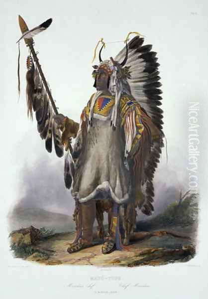 Mato-Tope, a Mandan Chief, plate 13 from Volume 2 of 'Travels in the Interior of North America' 1844 - view 1