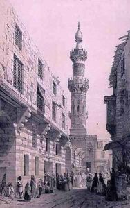 Street Scene with a Procession in Progress, Cairo by Karl Bodmer