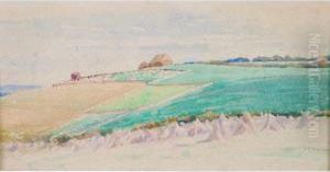 'hayrick's On The South Downs by Mary Mcnicoll Wroe