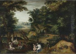 Diana And Callisto by Joachim Wtewael (Uytewael)