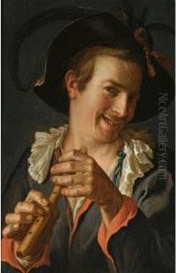 A Jester Holding A Flute by Peter Wtewael