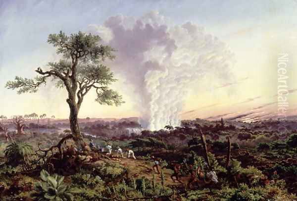 Victoria Falls at Sunrise, with 'The Smoke', or 'Spraycloud' 1863 - view 1