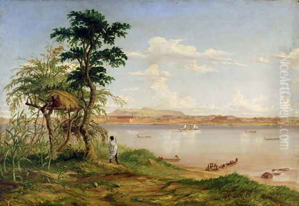Town of Tete from the north shore of the Zambesi - view 1