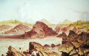 Three Channel Rapids above Kebrabasa on the Zambezi by Thomas Baines