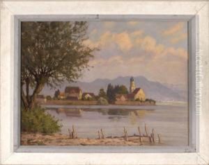 Blick Vom Malerwinkel Auf Wasserburg Am Bodensee by Albert Wunderlich