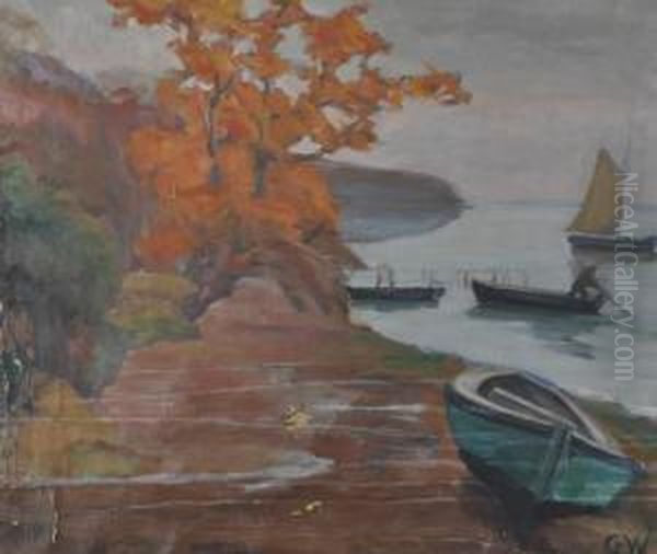 Beached Boats By A Lake - view 1