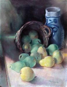 Wunsche, Emil: Still Life. Pastel On Paper,mounted Om Masonite. Signed. - At The Sheet Edges And Corners Lossof Paper. Tear. At The Upper Corner Remains Of Old Mounting