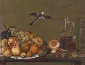 Still Life With Figs And Apples by Joham Matthias Wourzer