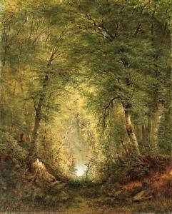 Hunter In A Forest Interior by Alexander Wust