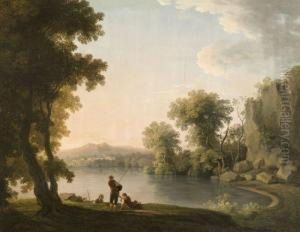 Groupe De Pecheurs Au Bord D'un Lac by Michael Wutky
