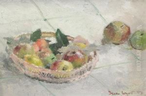 Still Life Of Fruit In A Basket by Irene Wyatt