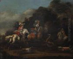 Elegant Figures Hunting by Jan Wyck