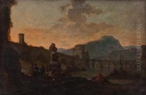 Sudlandischer Seehafen Mit Kaufleuten by Thomas Wyck