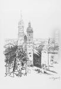 Kosciol Panny Marii Z Teki: "krakow. 12 Autolitografii. Kreda I Piorem Rysowal ..." by Leon Wyczolkowski