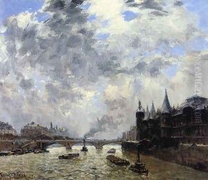 The Seine At Paris by Frank Myers Boggs