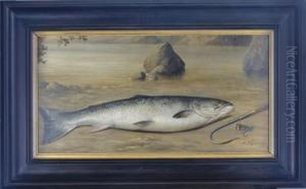 Rainbow Trout With Hook And Line - view 1