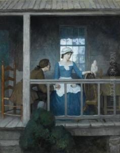 Sally Merrilee And Johnny 'i'm Glad You Think I'm Not Scared,' He Said by Newell Convers Wyeth