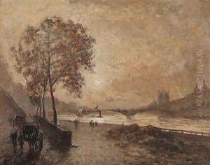 La Seine, vue sur Notre-Dame by Frank Myers Boggs