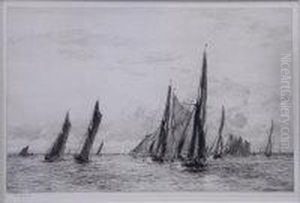 Barges Racing by William Lionel Wyllie