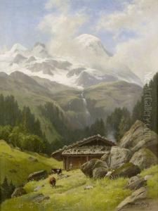 Gebirgspartie Mit Alp. by Karl Christian Wymann-Mory