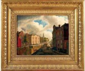 Vue D'une Ville En Hollande by Augustus Wijnantz