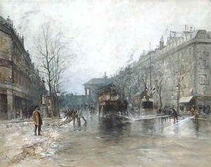 Paris Street Scene 1893 by Frank Myers Boggs