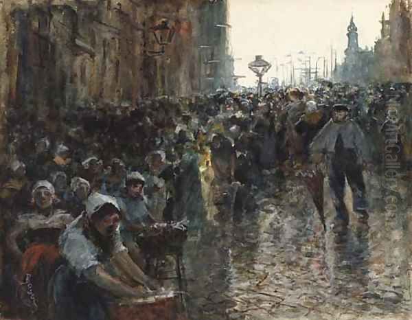 Crowded Street Scene, Paris - view 1