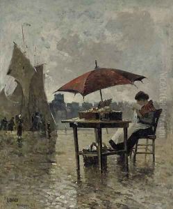 On the Quai, Dieppe by Frank Myers Boggs