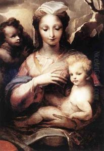 Madonna with the Infant Christ and St John the Baptist c. 1540 by Domenico Beccafumi