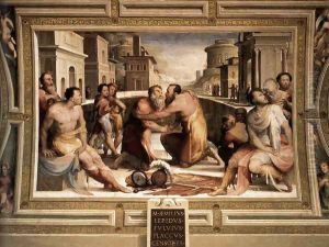 The Reconciliation of Marcus Emilius Lepidus and Fulvius Flaccus 1529-35 by Domenico Beccafumi
