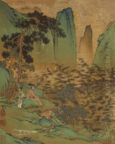 A Set Of Three Landscape Paintings - view 1