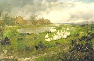 The duck pond by Edgar Bundy