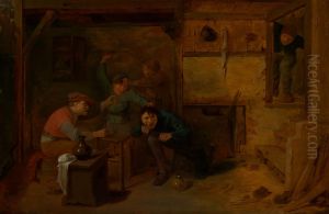 Brawling Peasants by Adriaen Brouwer