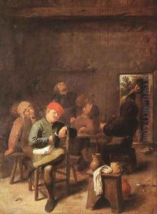Peasants Smoking and Drinking c. 1635 by Adriaen Brouwer