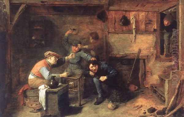Peasants Fighting 1631-35 by Adriaen Brouwer