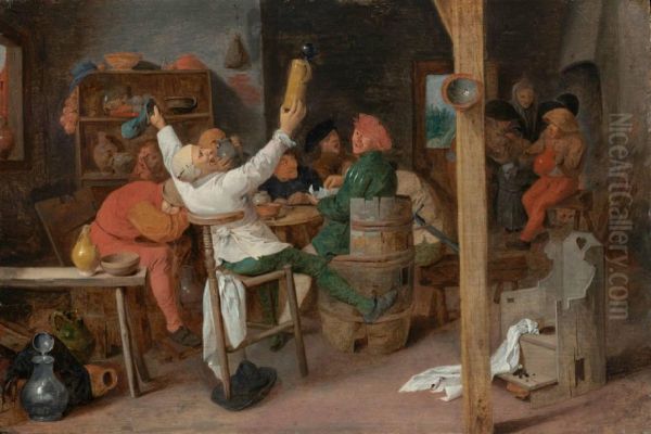 Peasants Carousing in a Tavern - view 1