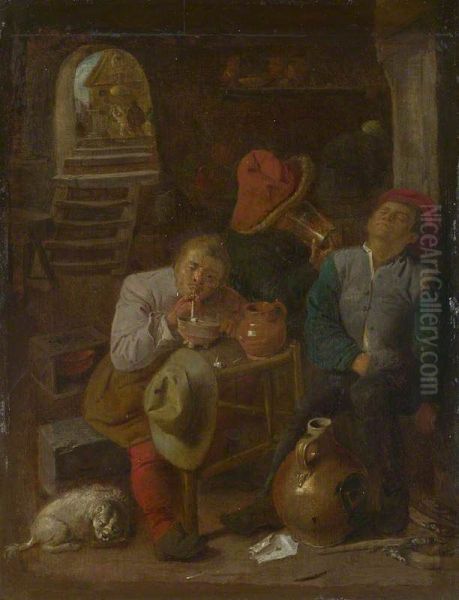 Four Peasants in a Cellar - view 1