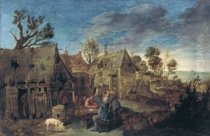 Village Scene with Men Drinking