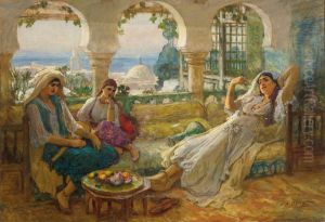 On The Terrace by Frederick Arthur Bridgman