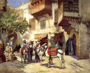 Marketplace In North Africa by Frederick Arthur Bridgman