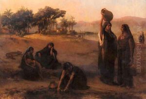 Women Drawing Water From The Nile by Frederick Arthur Bridgman