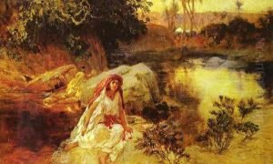 At The Oasis by Frederick Arthur Bridgman