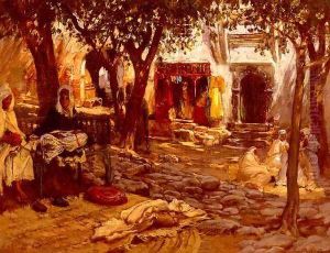 An Eastern Courtyard by Frederick Arthur Bridgman